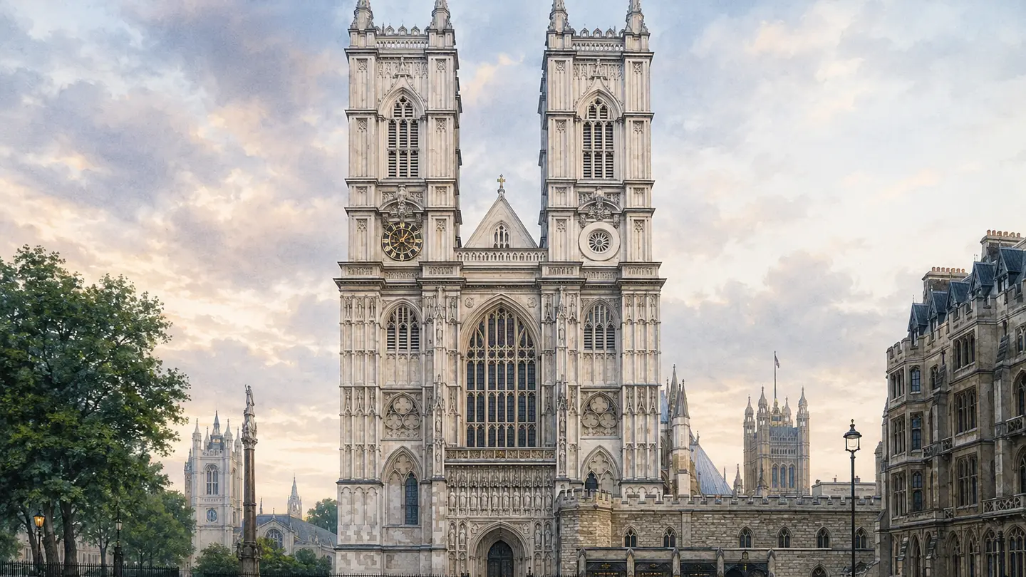 Illustration réaliste créée pour Orabel représentant Abbaye de Westminster