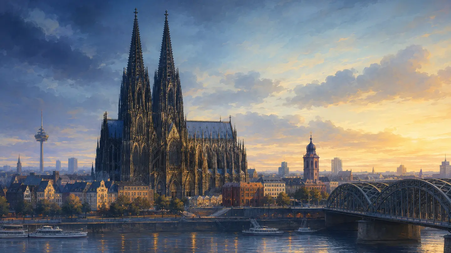 Illustration réaliste créée pour Orabel représentant Cathédrale de Cologne