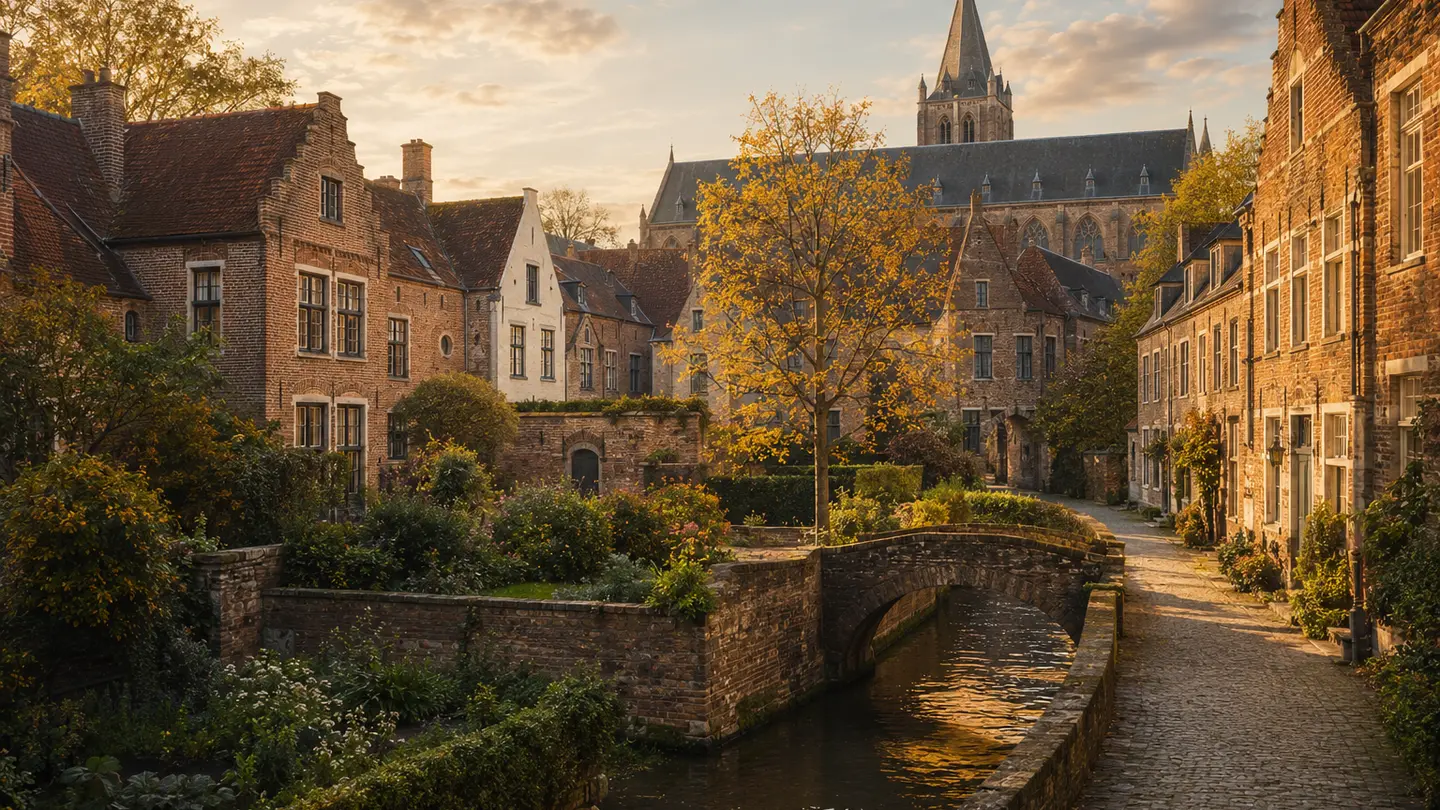 Illustration réaliste créée pour Orabel représentant Grand Béguinage de Louvain