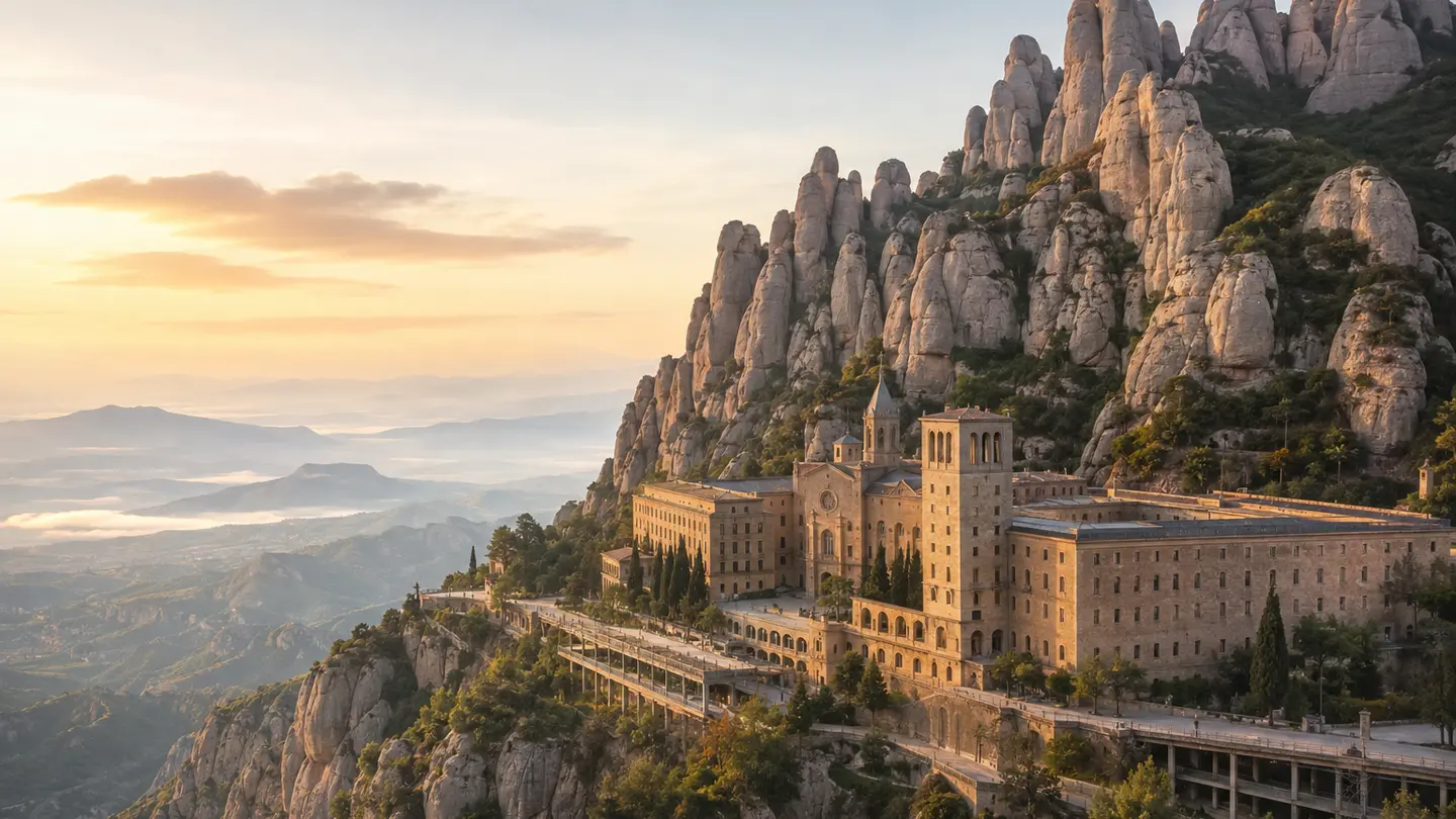 Illustration réaliste créée pour Orabel représentant Monastère de Montserrat