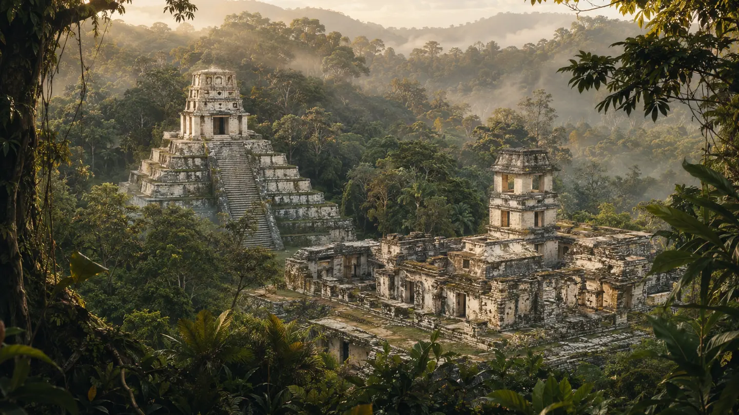 Illustration réaliste créée pour Orabel représentant Palenque